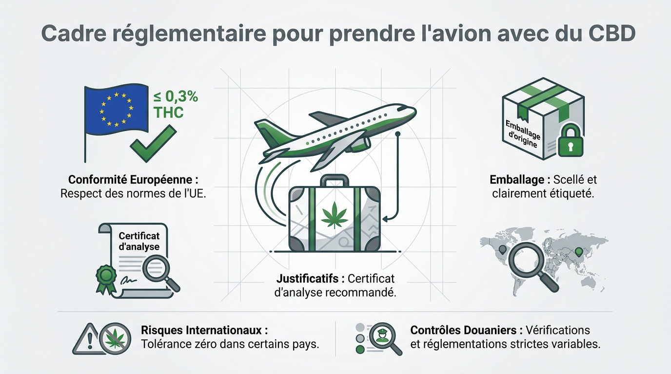 Réglementation du transport de CBD en milieu aéroportuaire européen