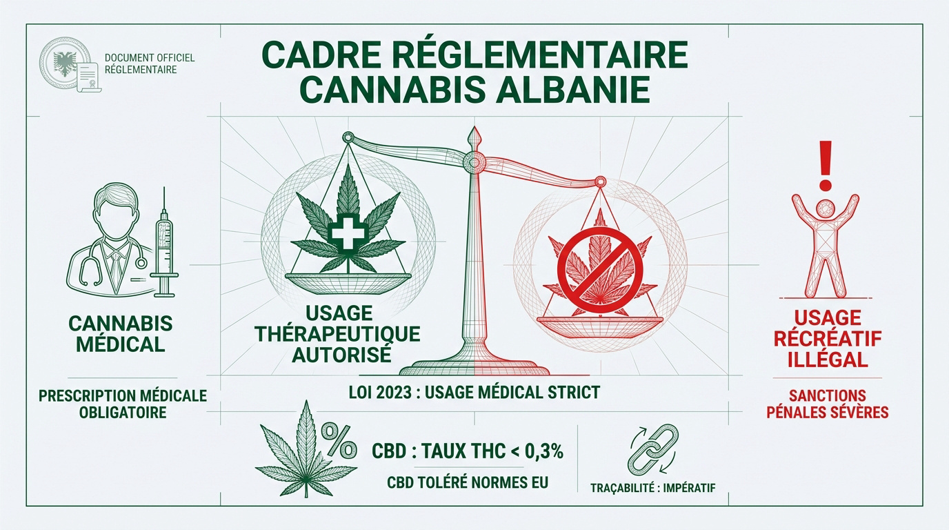 Comparaison entre le cadre légal du cannabis médical et l'interdiction du récréatif en Albanie